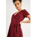 Short Sleeve Dip Hem Dress