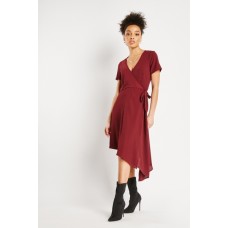 Short Sleeve Dip Hem Dress