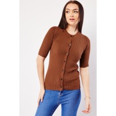 Short Sleeve Ribbed Knit Top