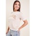 Short Sleeve Striped Knit Top