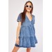 Short Sleeve Tiered Denim Dress