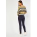 Side Striped Applique Skinny Jeans