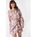 Silky Floral Shirt Dress