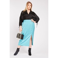 Silky Slit Front Maxi Skirt