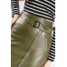 Slanted Zip Faux Leather Skirt