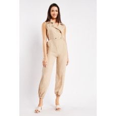 Sleeveless Double Breasted Jumpsuit