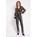 Slit Front Faux Leather Trousers