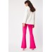 Slit Hem Flared Leg Trousers