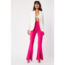 Slit Hem Flared Leg Trousers