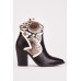 Snake Insert Print Court Boots