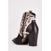 Snake Insert Print Court Boots