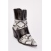 Snake Mixed Court Heeled Boots