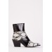 Snake Mixed Court Heeled Boots