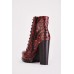 Snake Print Chunky Heeled Boots