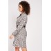 Snake Skin Print Belted Dress