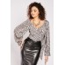 Snake Skin Wrap Cropped Top