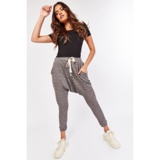 Speckled Jersey Knit Harem Trousers