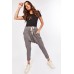 Speckled Jersey Knit Harem Trousers