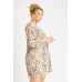 Speckled Print Pleated Dress