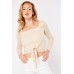 Square Neck Crop Plisse Top