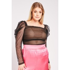 Square Neck Mesh Top