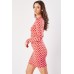 Square Neck Printed Bodycon Dress