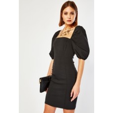 Square Neck Puff Sleeve Dress