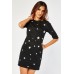 Star Detailed Glittery Mini Dress