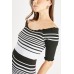 Striped Bodycon Rib Dress