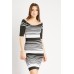 Striped Bodycon Rib Dress