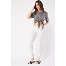 Striped Mid Waist Jeggings