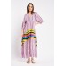 Striped Panel Geo Print Maxi Dress