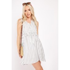 Striped Sleeveless Swing Dress