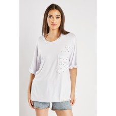 Studded Single Pocket Casual T-Shirt