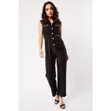 Studded Sleeveless Jumpsuit