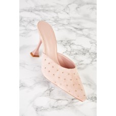 Studded Suedette Court Heels