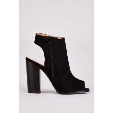 Suedette Cut Out Back Heels