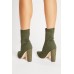 Suedette Heel Knitted Sock Boots