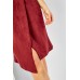 Suedette Wrap Wine Dress