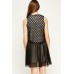 Laser Cut Bodice Sheer Skater Dress