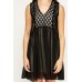 Laser Cut Bodice Sheer Skater Dress