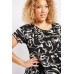 Swirl Print Asymmetric Top