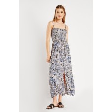 Swirl Printed Strappy Maxi Dress