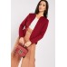 Textured Burgundy Open Blazer