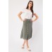 Textured Buttoned Front Midi Skirt