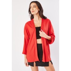 Textured Dropped Shoulder Kimono