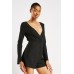 Textured Wrap Playsuit