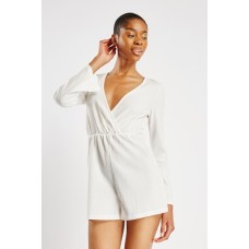 Textured Wrap Playsuit