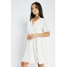 Textured Wrap Short Sleeve Dresss