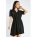 Textured Wrap Short Sleeve Dresss